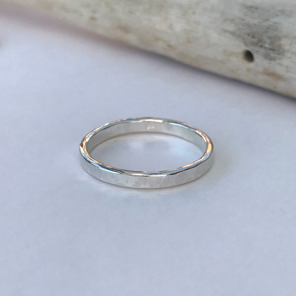 Hammered Band in Sterling Silver~ 2mm