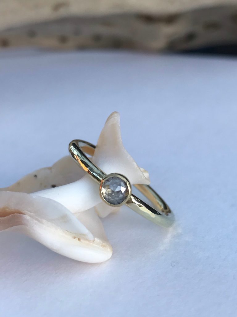 Petite Salt and Pepper Diamond Ring