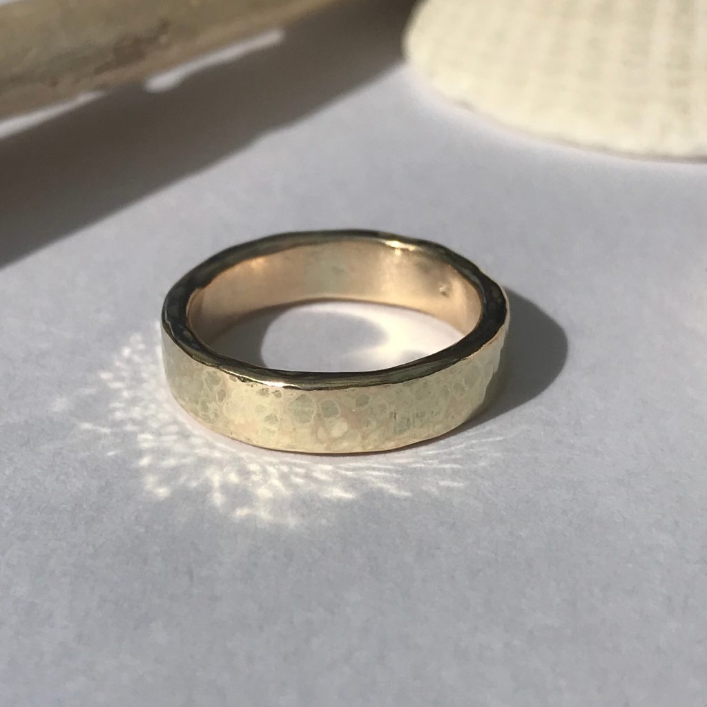 Men's gold wedding ring - hand forged to fit