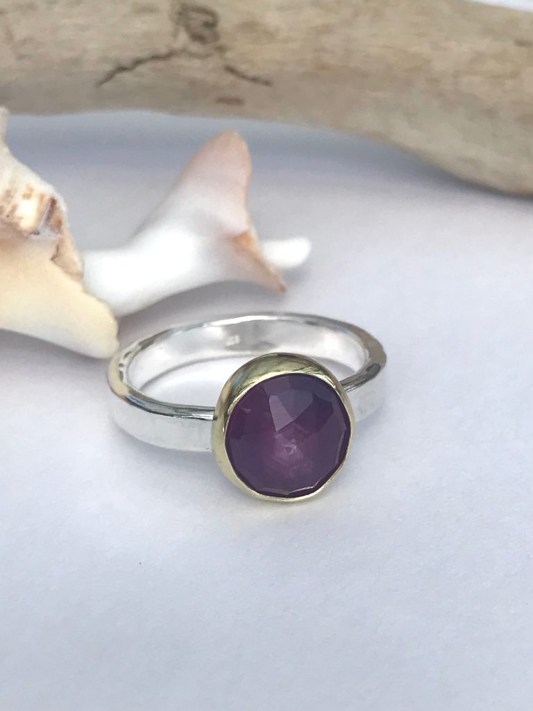 Pink Star Sapphire set in 18ct Gold Ring