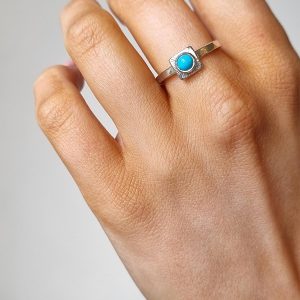 Sleeping Beauty Turquoise Ring on finger