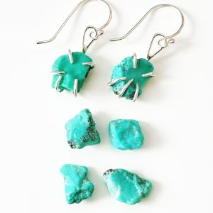 Turquoise gemstones and earrings
